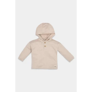 Erkek Bebek Kapüşonlu Etiket Baskılı Düğmeli Sweatshirt D8286A524WN