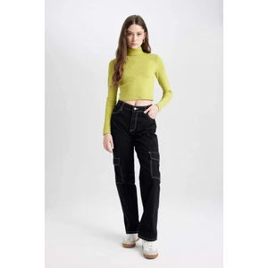 Coool Fitted Balıkçı Yaka Fitilli Kaşkorse Basic Düz Uzun Kollu Tişört B6783AX24AU