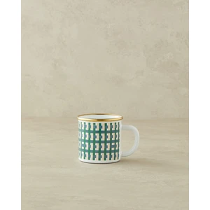 Retro Plaid Emaye Kupa 350 ml Renkli
