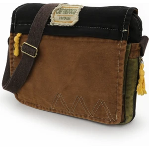 Cappadocia Vintage 4009 Ephesus Salaş Omuz Postacı Kahve Siyah 14 Inç Laptop Okul Seyahat Günlük Vintage Pamuk Çanta