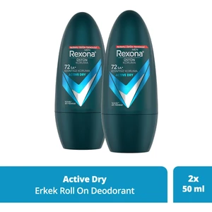 Üstün Koruma Erkek Roll On Deodorant Active Dry 72 Saat Kesintisiz Koruma 50 Ml X2