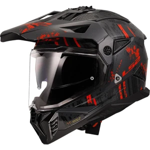 Ls2 Pıoner 2 Crazy Mat Siyah-Gri-Kırmızı Kask