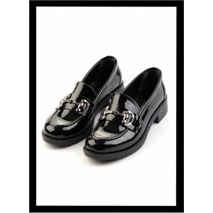 Siyah Rugan  Kadın Loafer Ayakkabı K01641012008