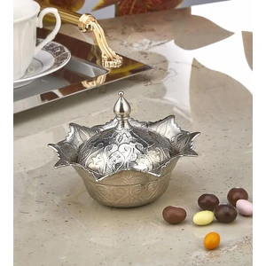 İhvan Online Kapaklı Gül Şekerlik Tas Gümüş