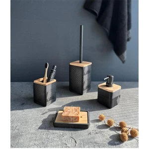 Madera 4 Parça Banyo Seti Siyah