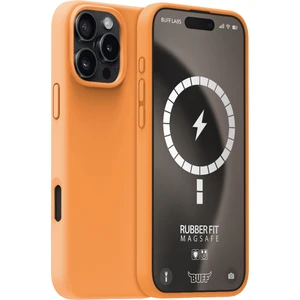 Buff iPhone 16 Pro Max Magsafe Rubber Fit Silikon Kılıf Orange Sorbet