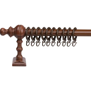 Art Ceviz Raysız Ahşap Rustik Perde Askısı Rustik Borusu