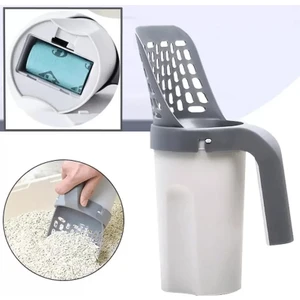 Poşet Hazneli Elekli Kedi Kumu Küreği