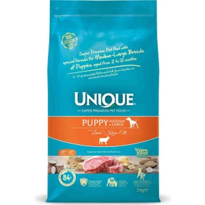 Unıque Medium Large Puppy Kuzu Etli Yavru Köpek Maması 3 kg