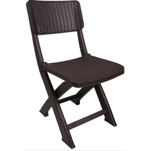 Sky Katlanır Rattan Sandalye (Kamp - Piknik Sandalyesi) Kahverengi (2 Adet)