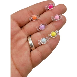 Ebruli Boncuk 12 mm Şeker Akrilik Boncuk Takı Yapımı Bead (50 Gr)