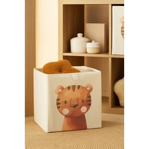 Ocean Home Textile Sevimli Kaplan Çocuk Odası Oyuncak Düzenleyici Saklama Kutusu 33x30x33 cm