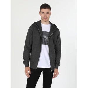 Regular Fit Kapüşonlu  Erkek Antrasit Sweatshirt