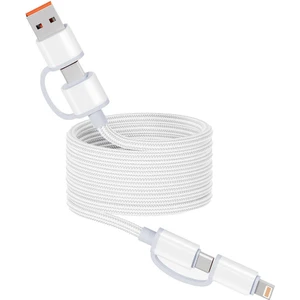 65W Spiral Magnetik Örgülü Tasarım 4in1 Şarj Kablosu 1m