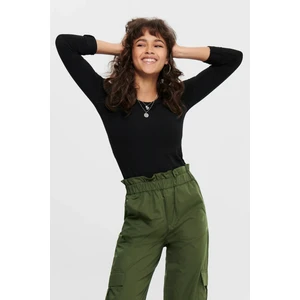 Kadın Siyah Basic Uzun Kollu T-Shirt Bluz - 15204712