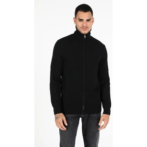 Slim Fit   Erkek Siyah Hırka