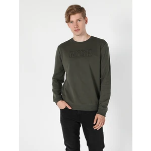 Regular Fit   Erkek Yeşil Sweatshirt