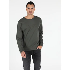 Regular Fit   Erkek Yeşil Sweatshirt