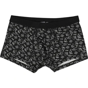 Modern Fit Baskılı Erkek Siyah Boxer