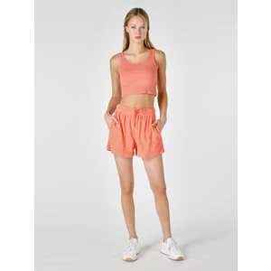 Slim Fit Orta Bel  Kadın Turuncu Şort