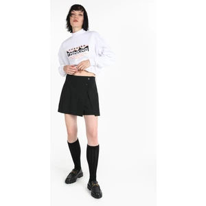 Mini Skirt Düz Fermuarlı Kadın Siyah Etek