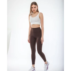 İncebelli Kadın Oysho Kumaş Yüksek Bel Tayt Kahverengi