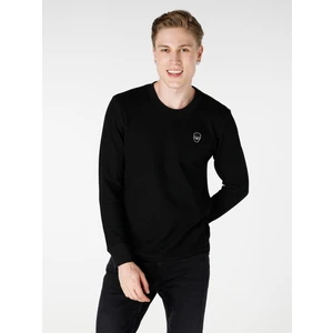 Regular Fit Bisiklet Yaka Baskılı Siyah Erkek Uzun Kol Tişört Cl1065597