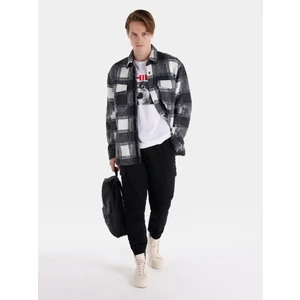 Slim Fit Orta Bel Lastikli Paça Erkek Siyah  Pantolon