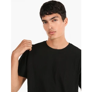 Regular Fit Yuvarlak Yaka  Erkek Siyah Kısa Kol Tişört