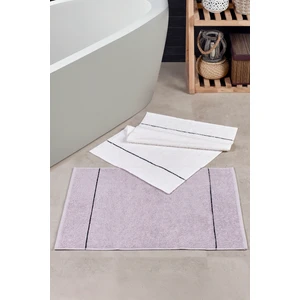 Valona 50X70 cm 2'li Ayak Havlusu/banyo Paspası | Gri-Krem