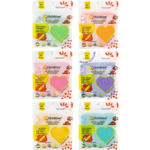 Doğal Oyun Hamuru - 6'lı Pastel Set 6x125 gr Vakumlu Kartuş Paket - (Ecopack-Refill)