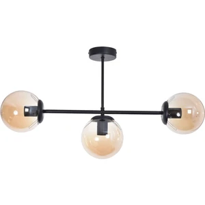 Roma Modern Tasarım Salon Yemek Odası Mutfak Siyah Renk Bal Camlı Sıralı 3'lü Avize