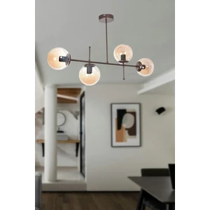 Feris 4'lü Avize Modern Tasarım Kahverengi Renk Led Uyumlu Aydınlatma