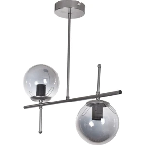 Feris Modern Tasarım Gri Füme Camlı 2'li Avize Şık Aydınlatma İçin Uygun