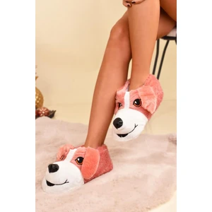 Kadın Anne Kız Çocuk Kombin Hayvanlı Köpekli Panduf Ev Botu