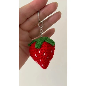 Âlâ Atelier Örgü Çilek Anahtarlık Çanta Aksesuarı Y2K