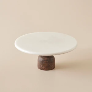 Bella Maison Olmo Mermer Kek Standı Naturel (25X25 Cm)