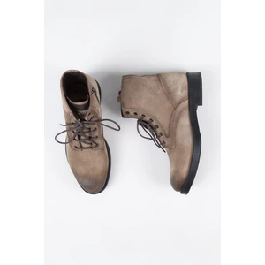 Zeno Erkek  Deri Bağcıklı Fermuarlı Vizon Bot