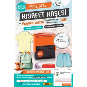 Tuğset Etiket Kıyafet Kaşesi Okul Kaşesi Öğrenci Kaşesi-Kreş-Anaokulu-Ilkokul Kumaş Elbise Kaşesi Isim Baskı KAŞESI-T906