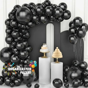 Balon Seti Pastel Siyah 60 Lı Balon Zinciri Seti