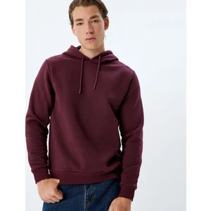 Kapşonlu Sweatshirt Basic Şardonlu Pamuk Karışımlı