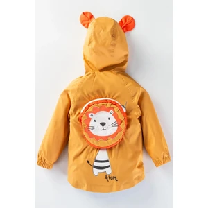 Yeni Sezon Sevimli Lion Sırt Çantalı Pamuk Astarlı Kulaklı Kapüşnlu Çocuk&bebek Yağmurluk Tulum Mont
