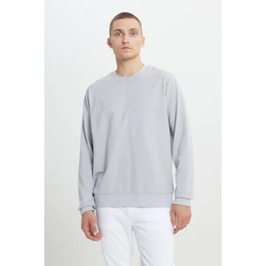 Altınyıldız Classics Erkek Gri Melanj Standart Fit Normal Kesim 2 İplik Recycle Pamuklu Bisiklet Yaka Sweatshirt
