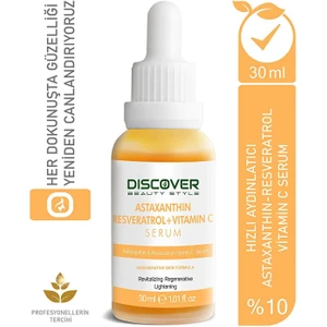 Discover Beauty Style Astaxanthin & Resveratrol %10 C Vitamini Serum Astaksantin Hızlı Aydınlatıcı 30 ml
