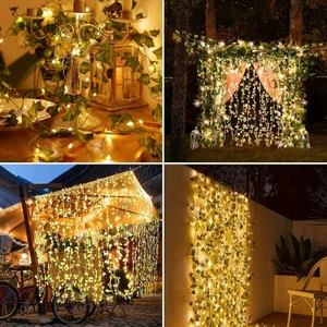 SD Works Solar Epipremnum Aureum String Lights Güneş Enerjili Sarmaşık LED Aydınlatma 5 Metre