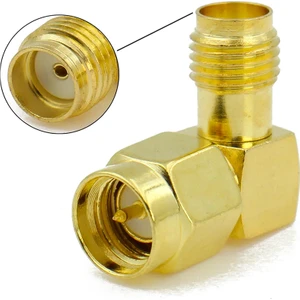 Sma Erkek To Sma Dişi 90 Derece Çevirici Adaptör Altın Kaplama Soket 0-6ghz Rf Wi-Fi Anten Wifi Blu