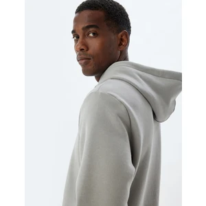 Kapşonlu Sweatshirt Basic Şardonlu Pamuk Karışımlı