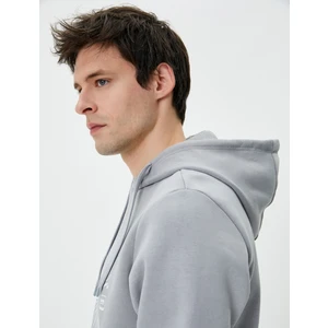 Slogan Baskılı Hoodie Kanguru Cep Detaylı Kapşonlu