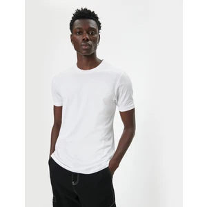 Basic Tişört Slim Fit Kısa Kollu Bisiklet Yaka