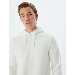 Kapşonlu Sweatshirt Basic Şardonlu Pamuk Karışımlı